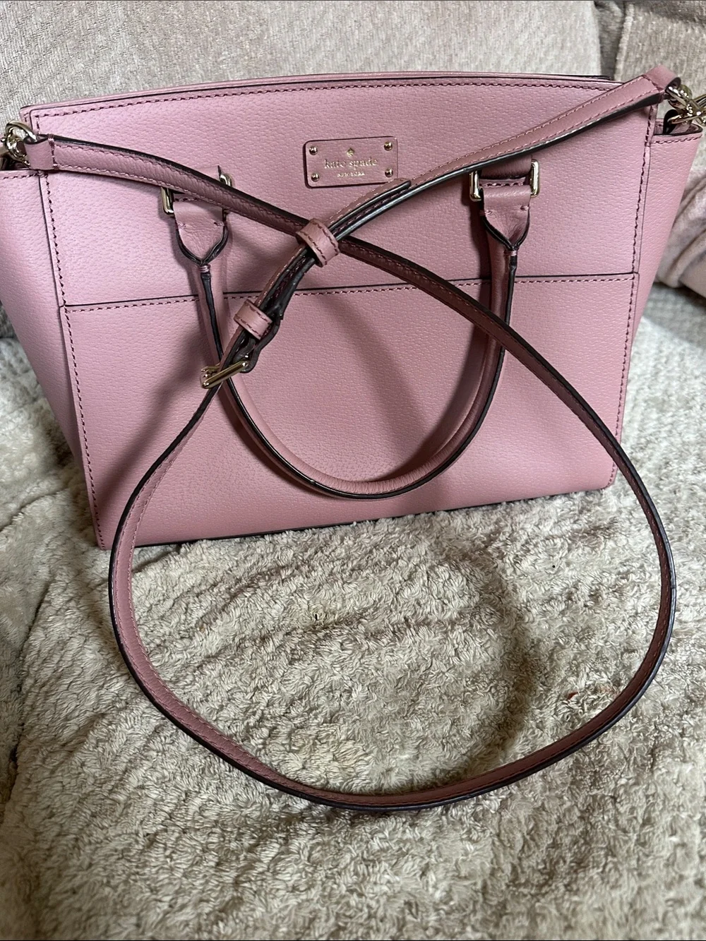 kate spade Pink Leather Satchel with Crossbody Strap